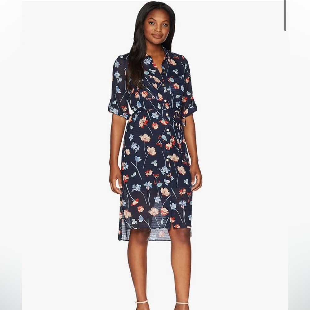 Jones New York Women's Printed Floral Shirtdress